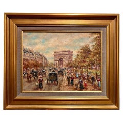 Antique Émile BOYER (1877-1948) – Oil on Canvas,  Arc De Triomphe In Paris