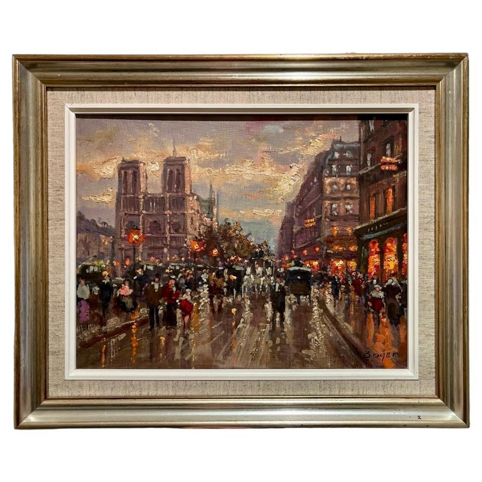 Émile BOYER (1877-1948) - Oïl on Canvas, Notre Dame de Paris  For Sale