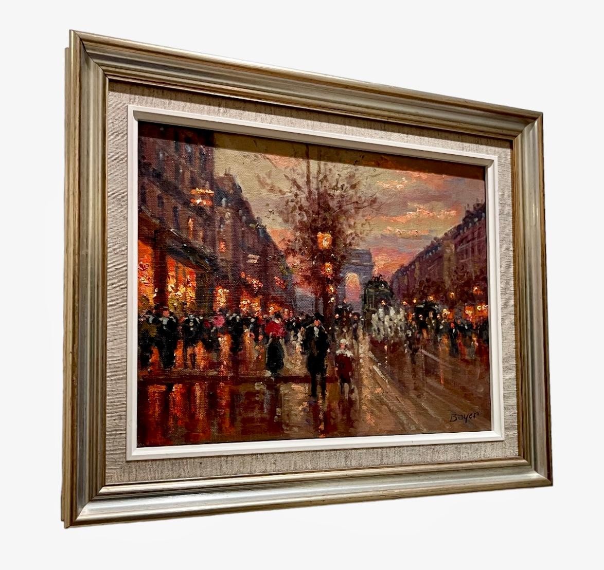 Émile BOYER (1877-1948) - Oïl on Canvas, The Champs élysées For Sale 2