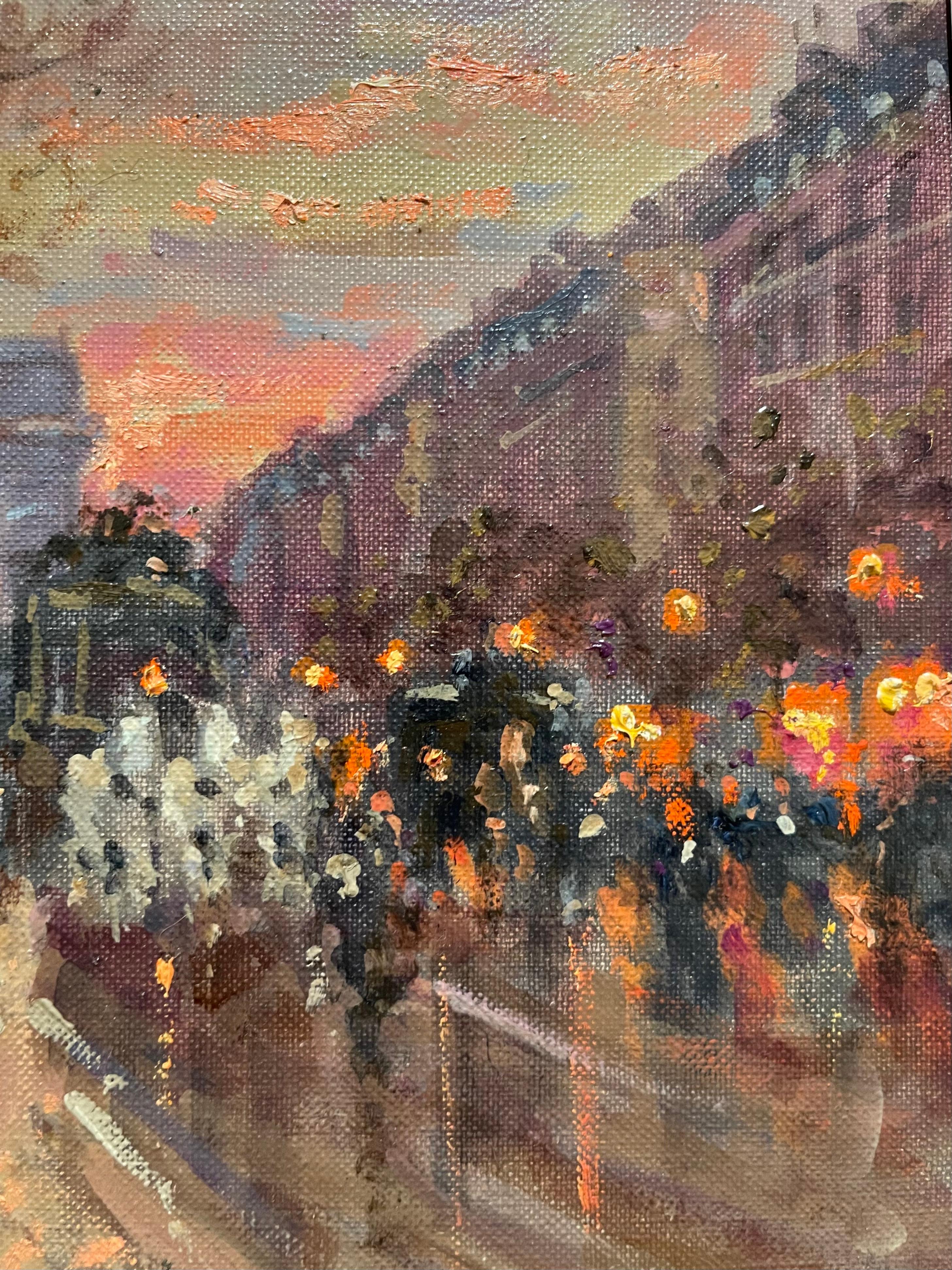 Émile BOYER (1877-1948) - Oïl on Canvas, The Champs élysées For Sale 4