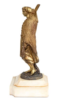 Emile Boyer "Fisherwoman" Gilt Bronze