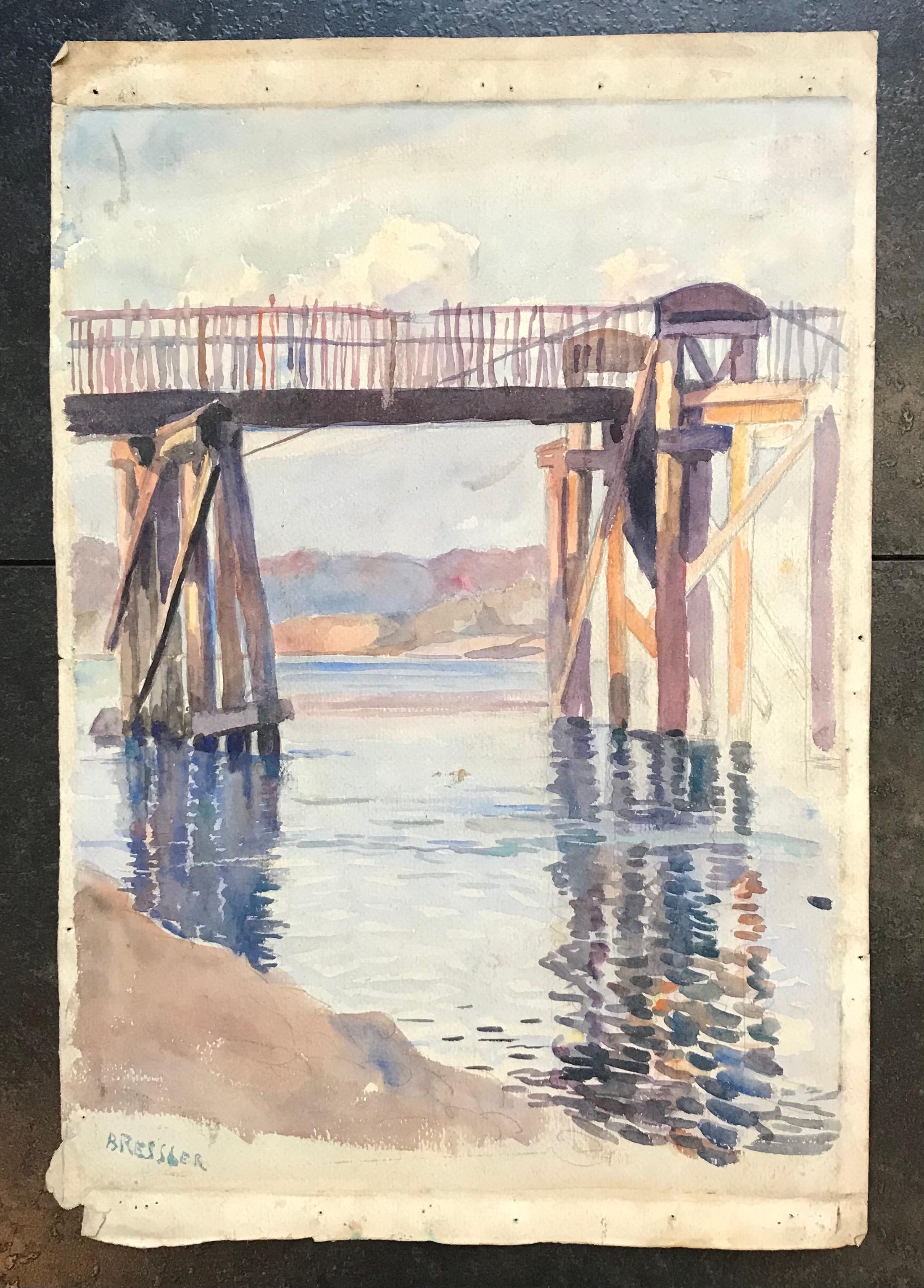Study of a Bridge - Painting by Emile Bressler