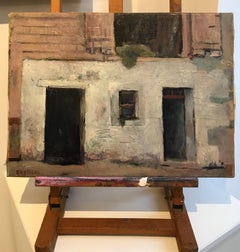 La ferme en perspective d'Emile Bressler - Huile sur toile 30x41 cm