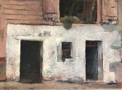 La fattoria in prospettiva di Emile Bressler - Olio su tela 30x41 cm