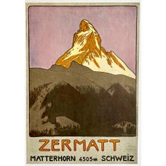 Circa 1925 Original poster made by Emil Cardinaux - Zermatt Switzerland