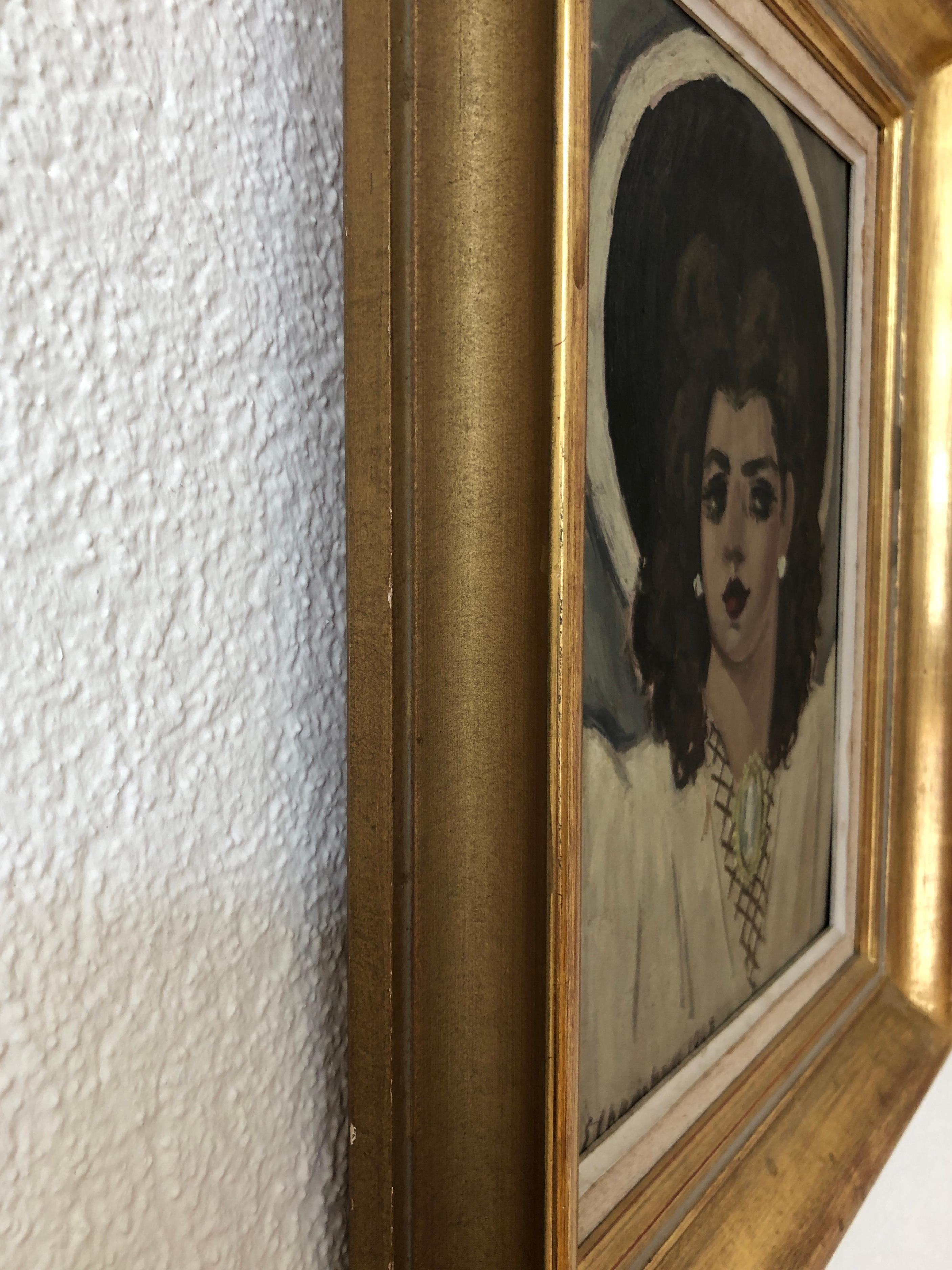La signora con il grande cappello e il cammeo in vendita 3