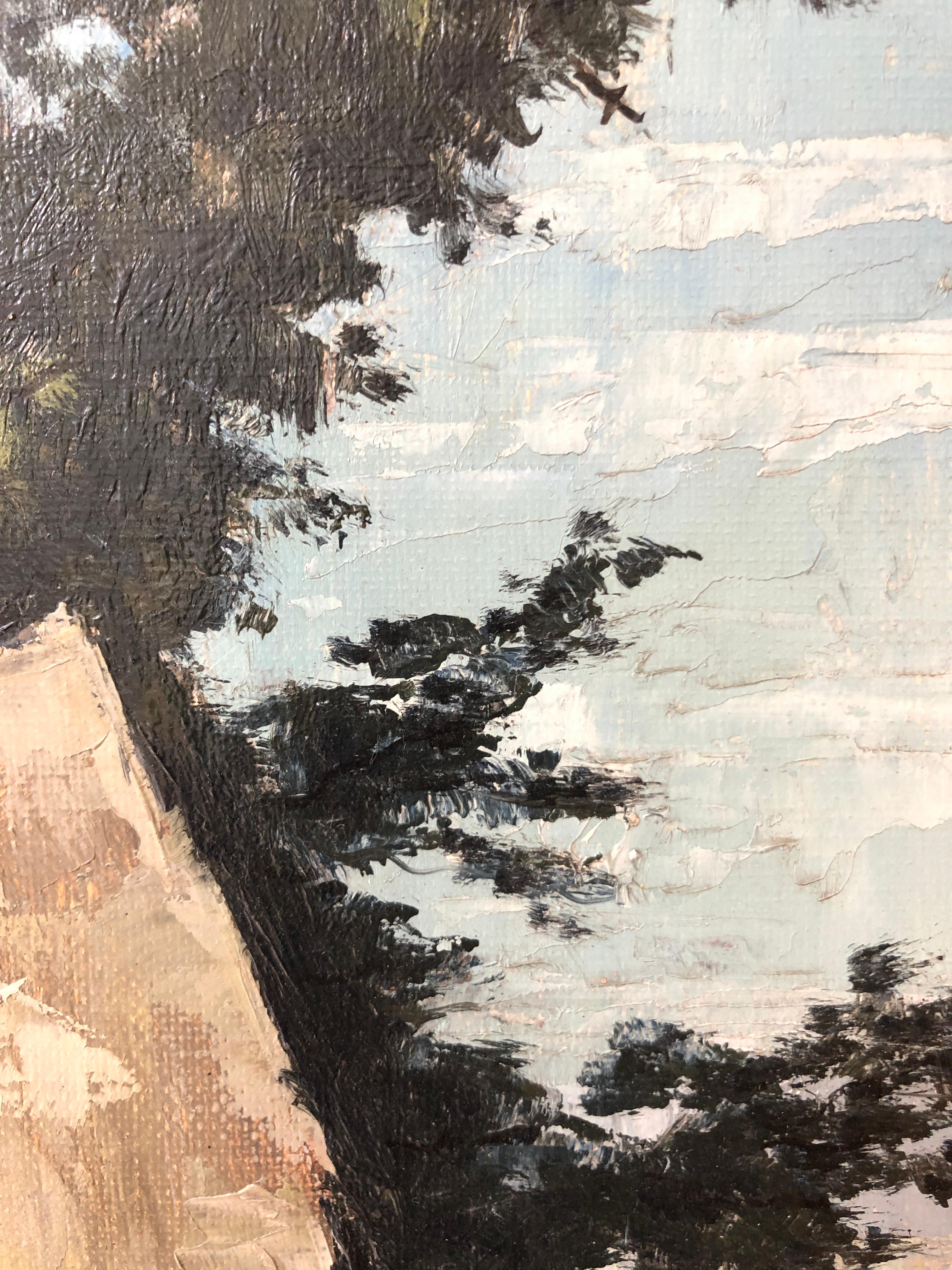 Arbeiten auf Leinwand
Grauer Holzrahmen
55 x 47 x 5 cm