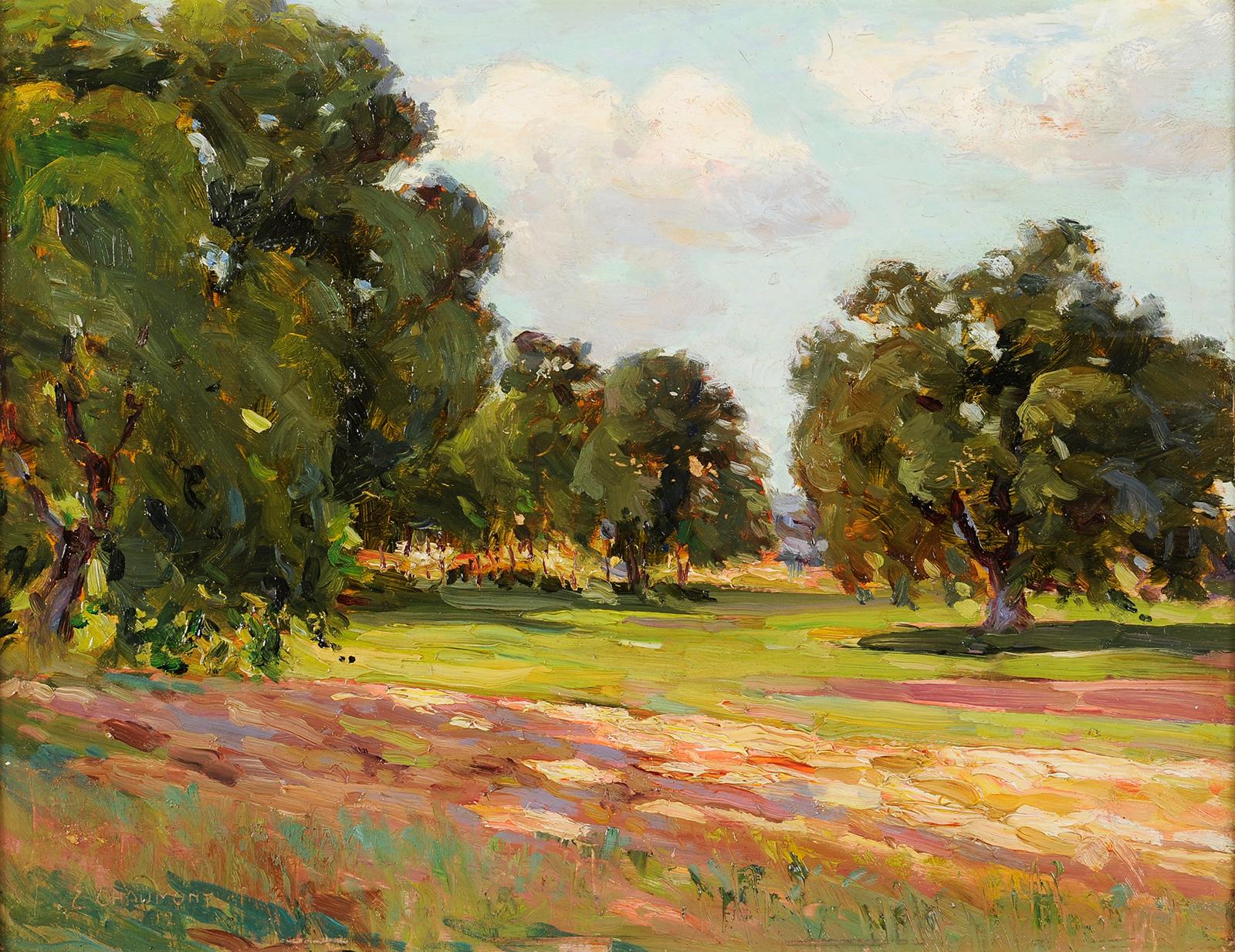 Emile Chaumont (1877-1927) - Paesaggio estivo in Dordogna