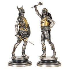 Emile-Coriolan Guillemin (1841-1907) Pareja de soldados galos de bronce hacia 1875