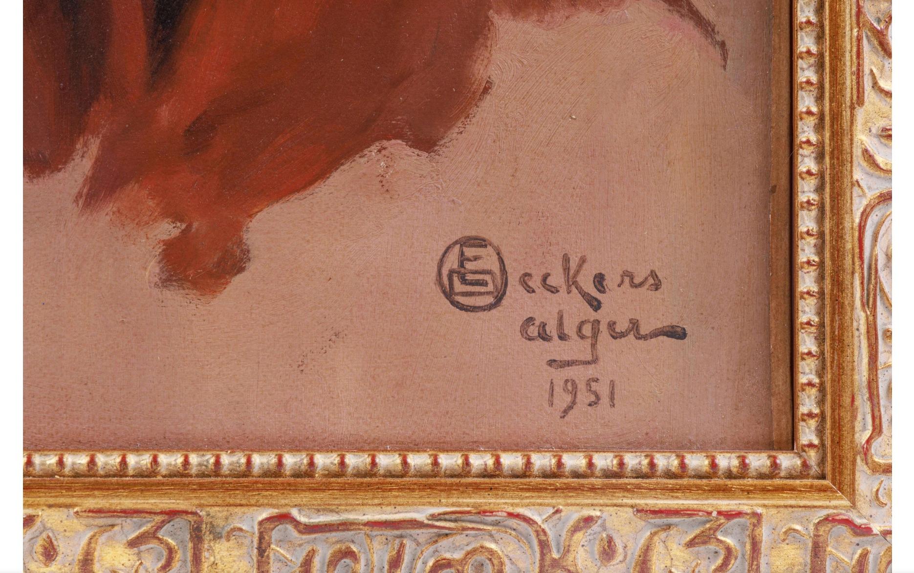 Emile Deckers, a Portrait Painting of an Algerian Woman 3
