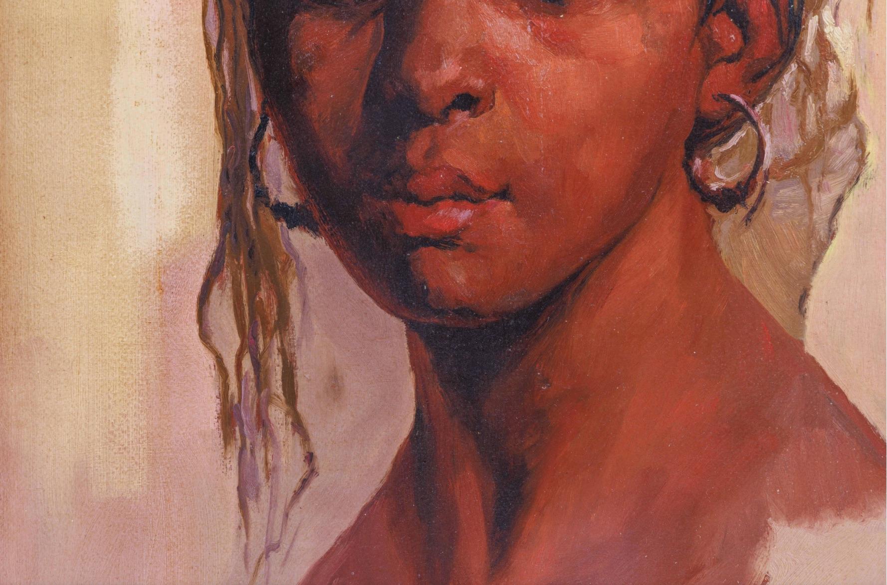Emile Deckers, a Portrait Painting of an Algerian Woman In Good Condition In New York, NY