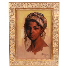 Emile Deckers, a Portrait Painting of an Algerian Woman