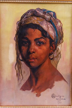 Emile Deckers (Belgio, 1885-1968) Ritratto di una donna algerina