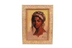 Emile Deckers ( Belgian, 1885 –1968) A Portrait Painting of An Algerian Woman