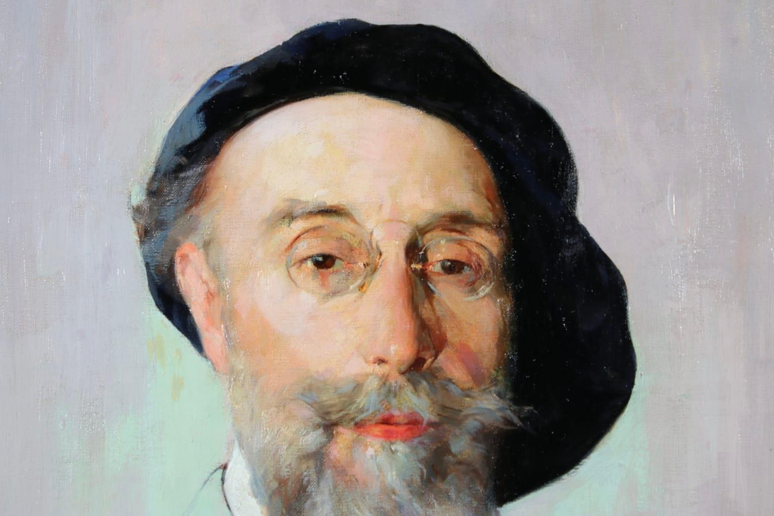 Portrait of an Artist - Belgian Impressionist Oil, Gentleman by Emile Deckers 4