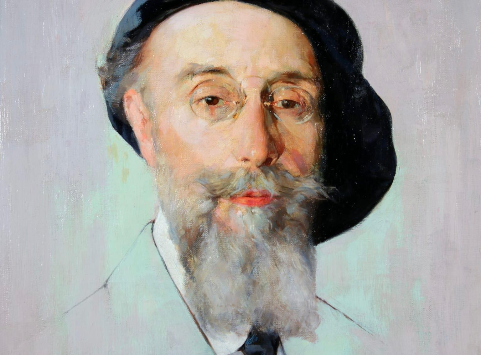 Portrait of an Artist - Belgian Impressionist Oil, Gentleman by Emile Deckers 5