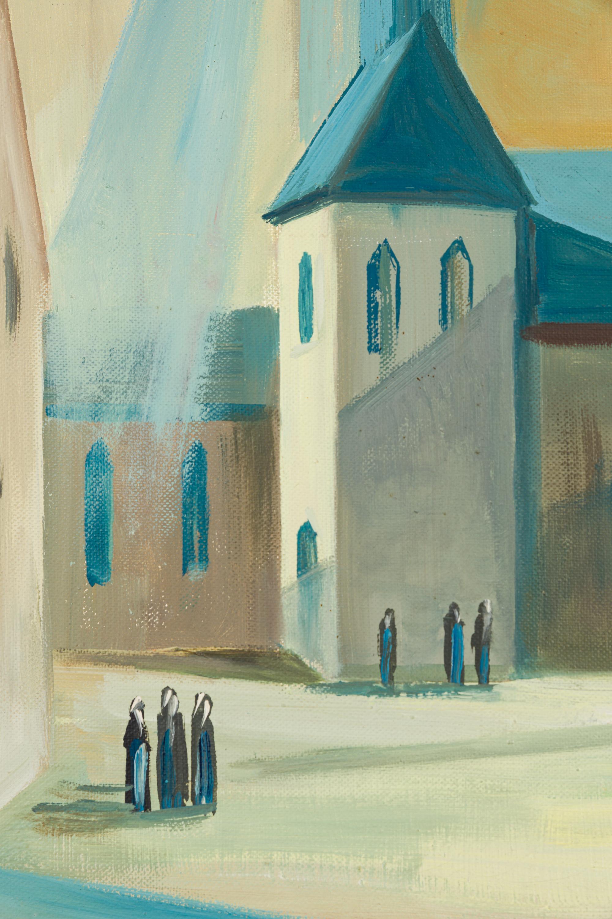 Kathedrale - Gray Landscape Painting by Emile Dörner