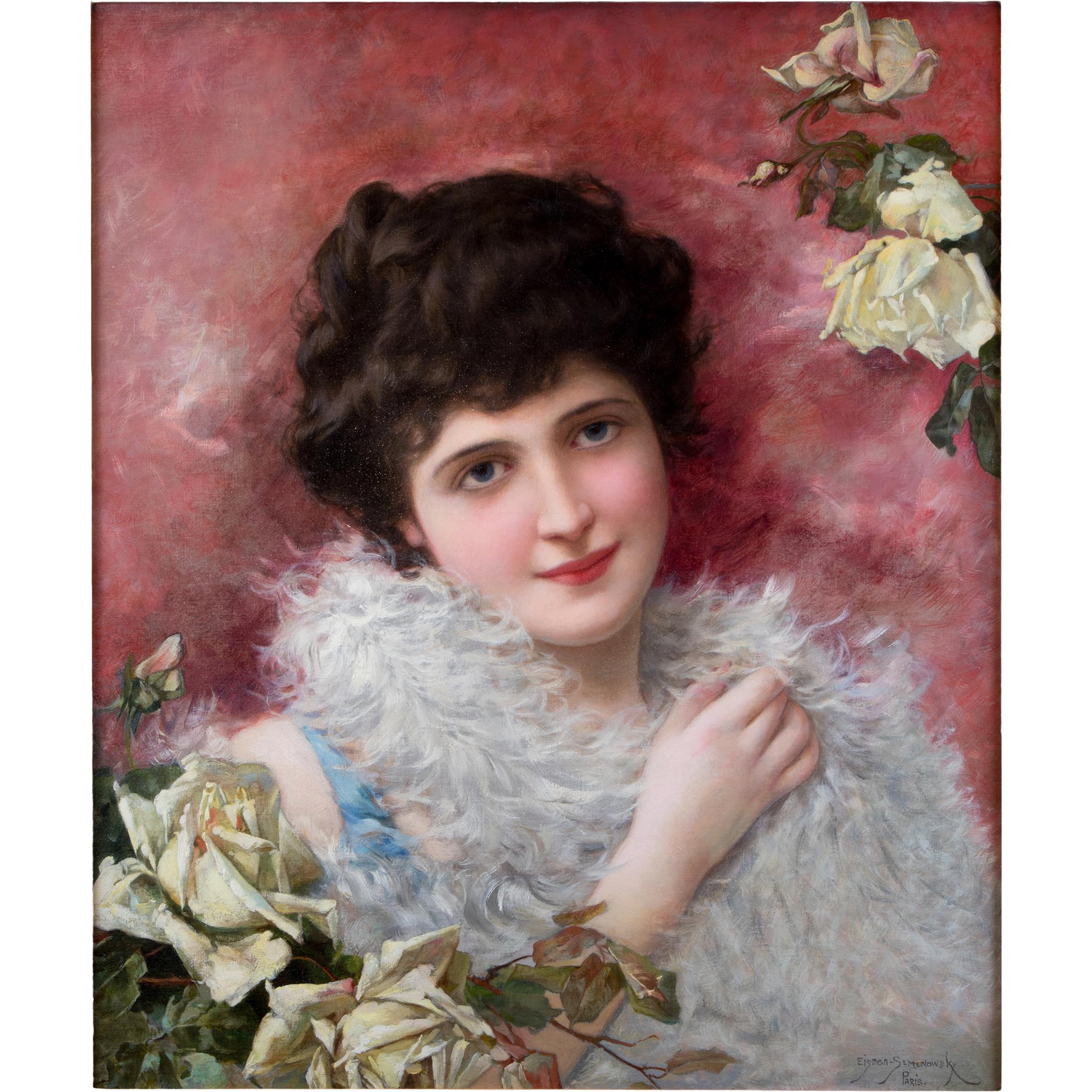 A Fine Portrait Painting Entitled ‘Isabella’ by Emile Eisman-Semenowsky For Sale 1
