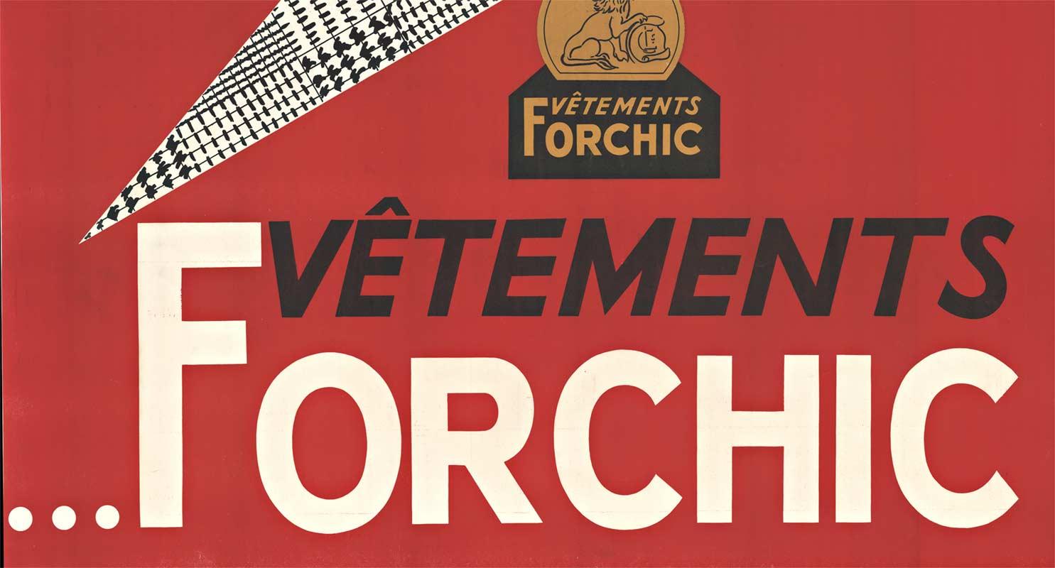 Französisches Vintage-Plakat „Vintage Vetements“, Forchic – Print von Emile Folliette