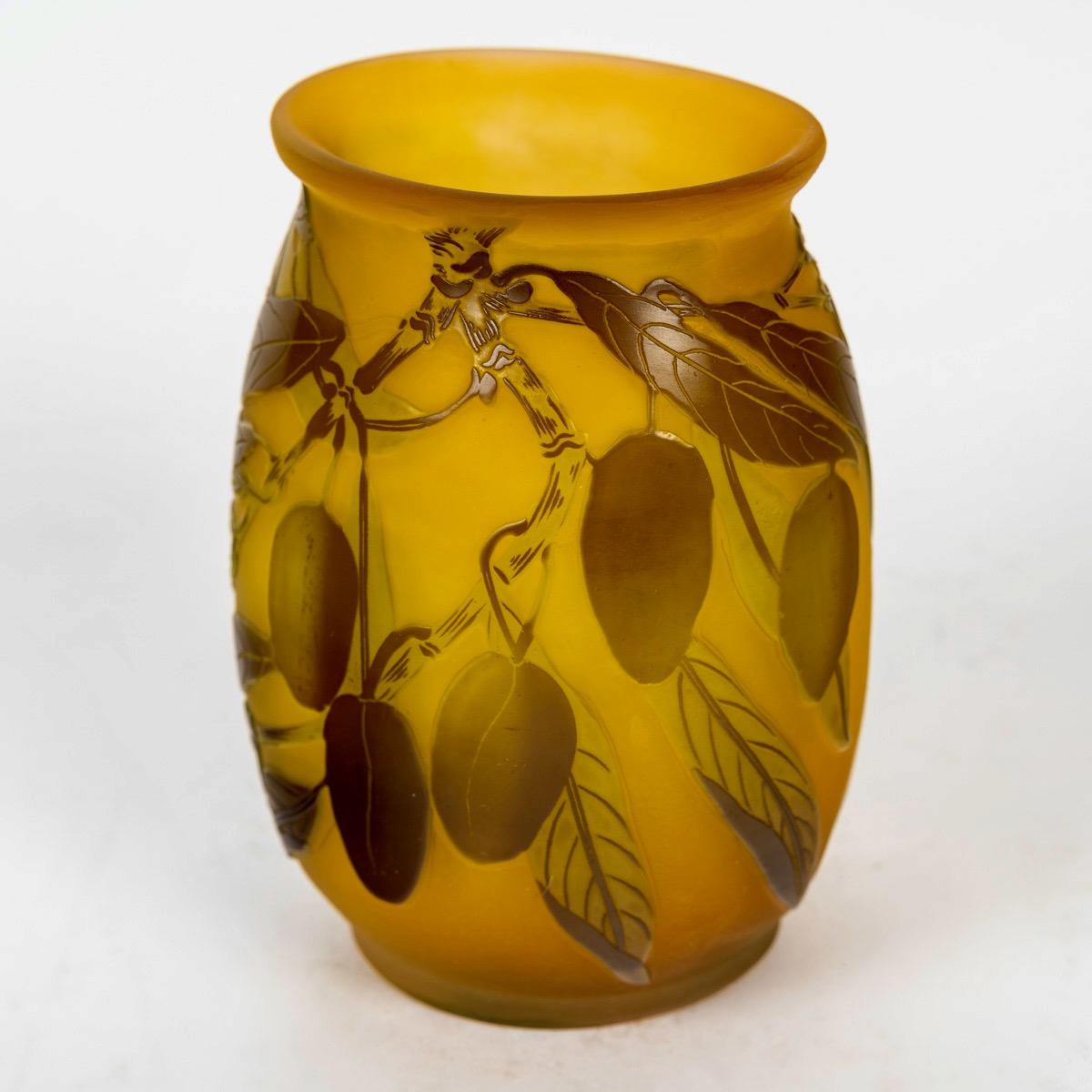Art Nouveau Émile Gallé (1846-1904), Vaso in vetro cammeo 