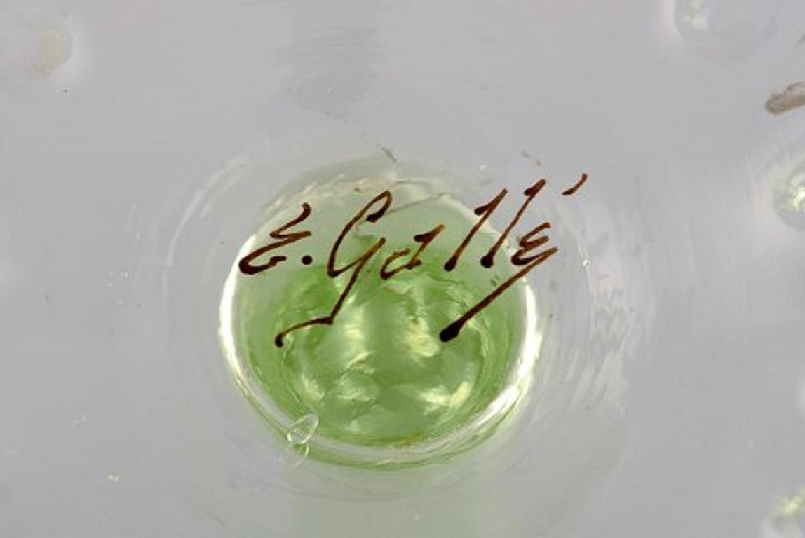 Emile Gallé, Early, Rare Wine Glass in Mouth-Blown Light Green Glass In Fair Condition For Sale In Copenhagen, DK