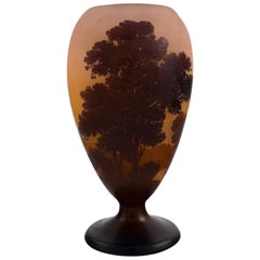 Émile Gallé (1846-1904), France. Rare vase in mouth blown art glass.