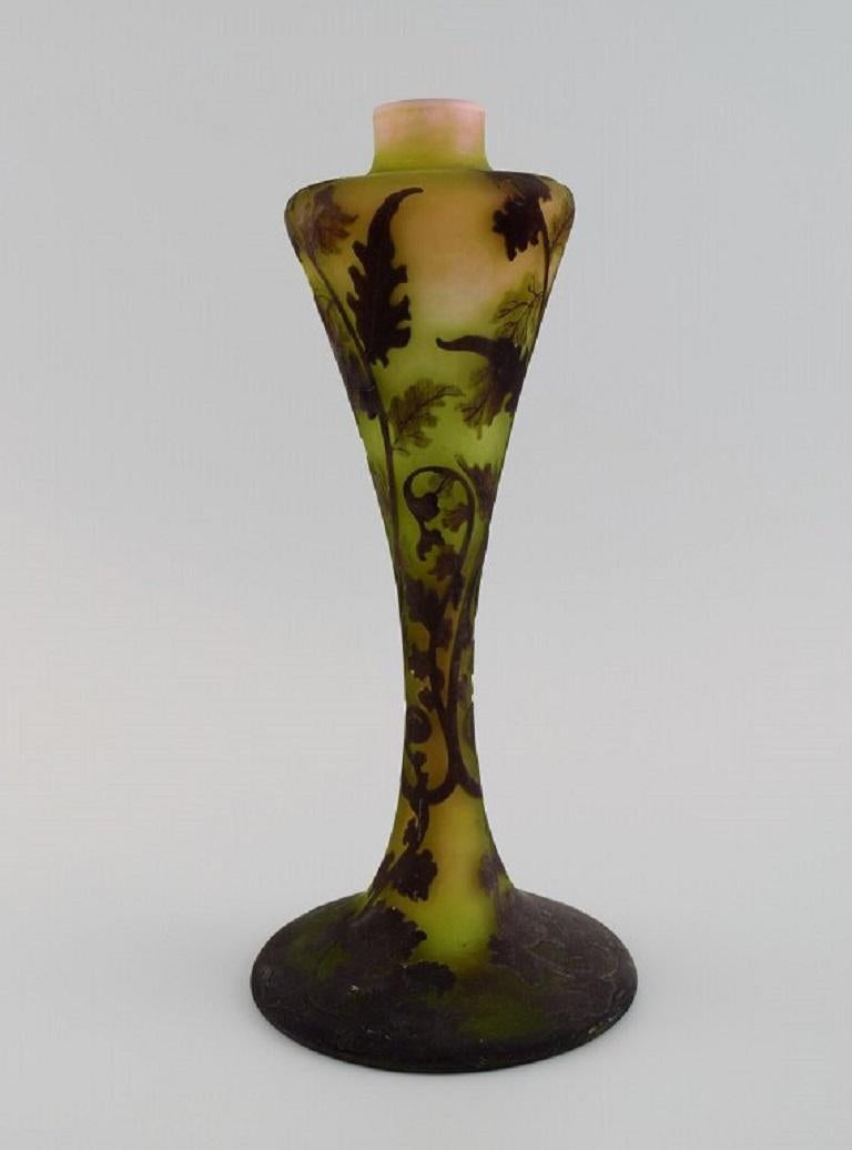 Art Nouveau Émile Gallé, France, Vase in Mouth-Blown Art Glass, Approx. 1900 For Sale