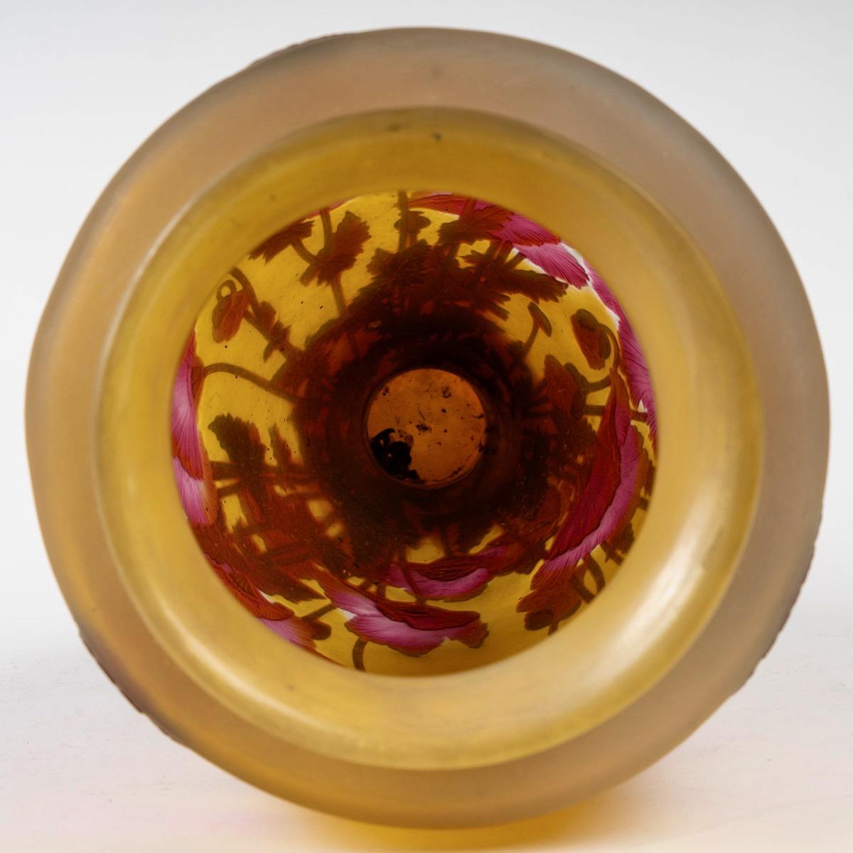 Vetro artistico Émile Gallé (1846-1904) Vaso in vetro Art Nouveau francese 