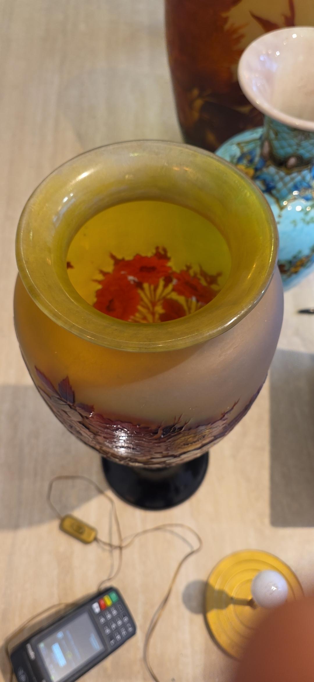 Émile Gallé (1846-1904) Vaso in vetro Art Nouveau francese 