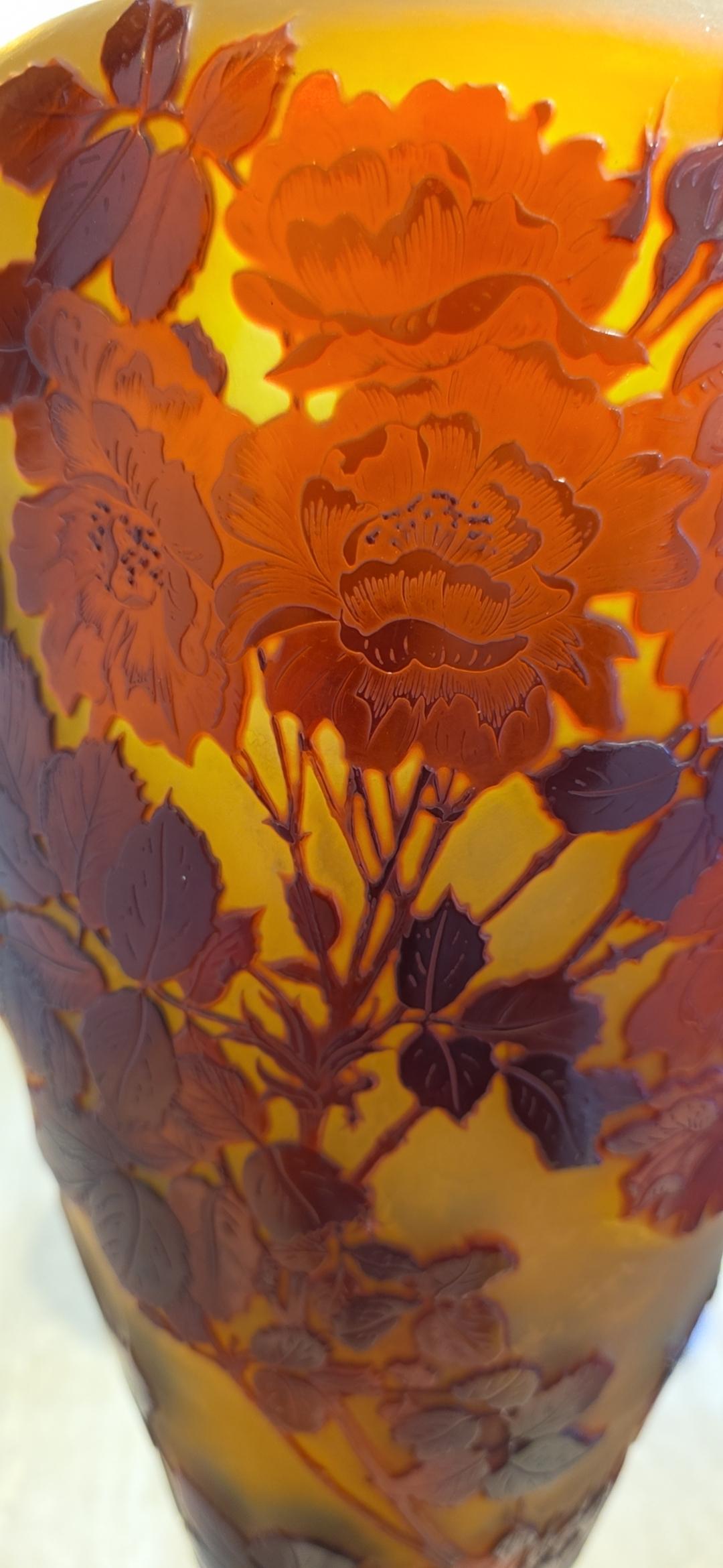 Émile Gallé (1846-1904) Vaso in vetro Art Nouveau francese 