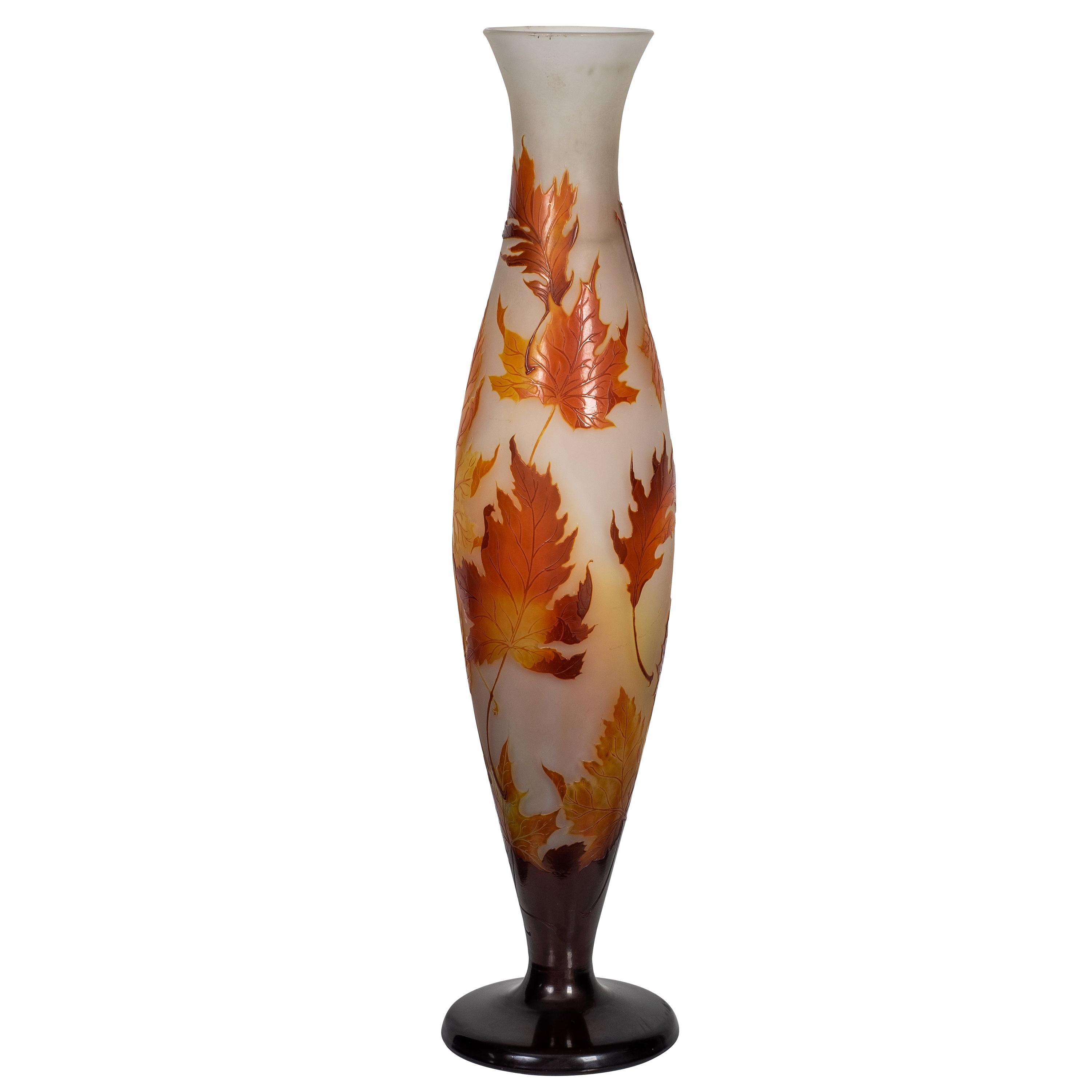 Émile Gallé "Maple Leaf" Vase For Sale