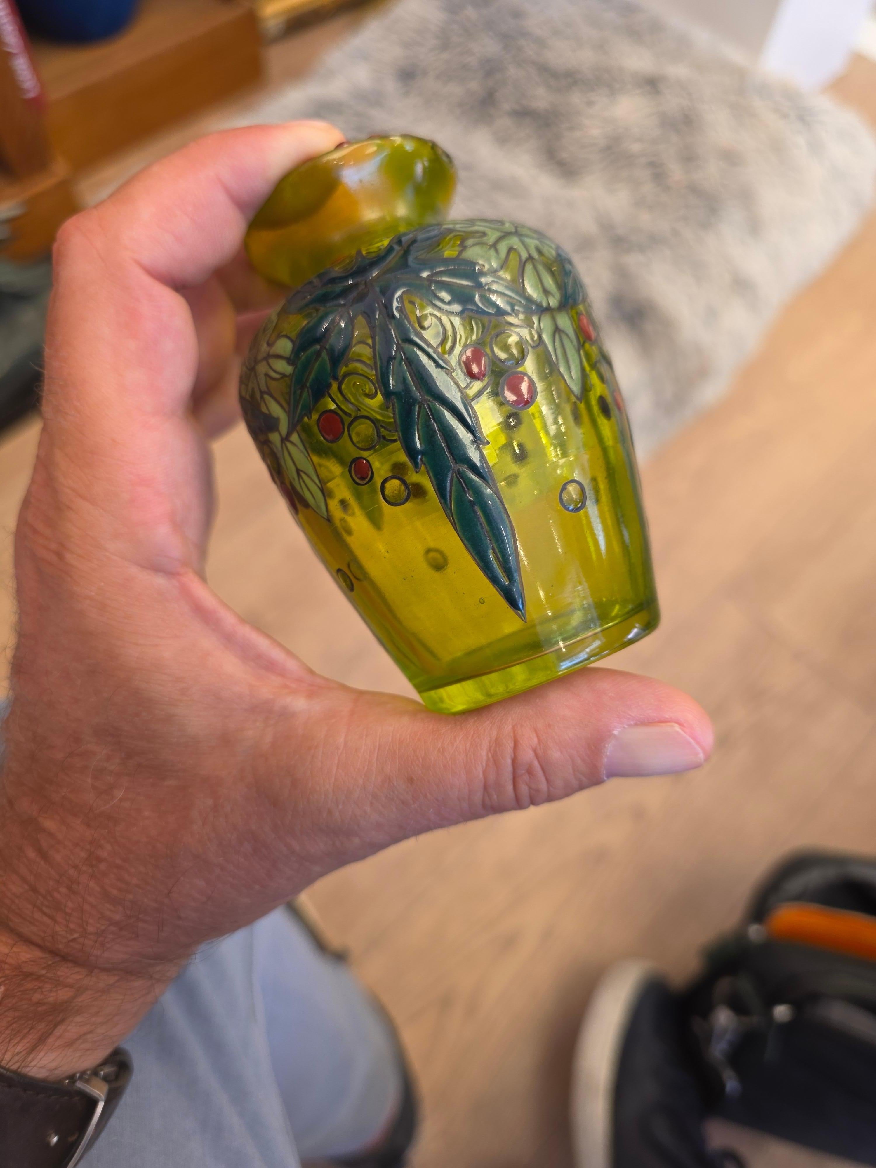 Émile Gallé (1846-1904) , Miniature Art Nouveau Glass Vase, circa 1895 For Sale 3