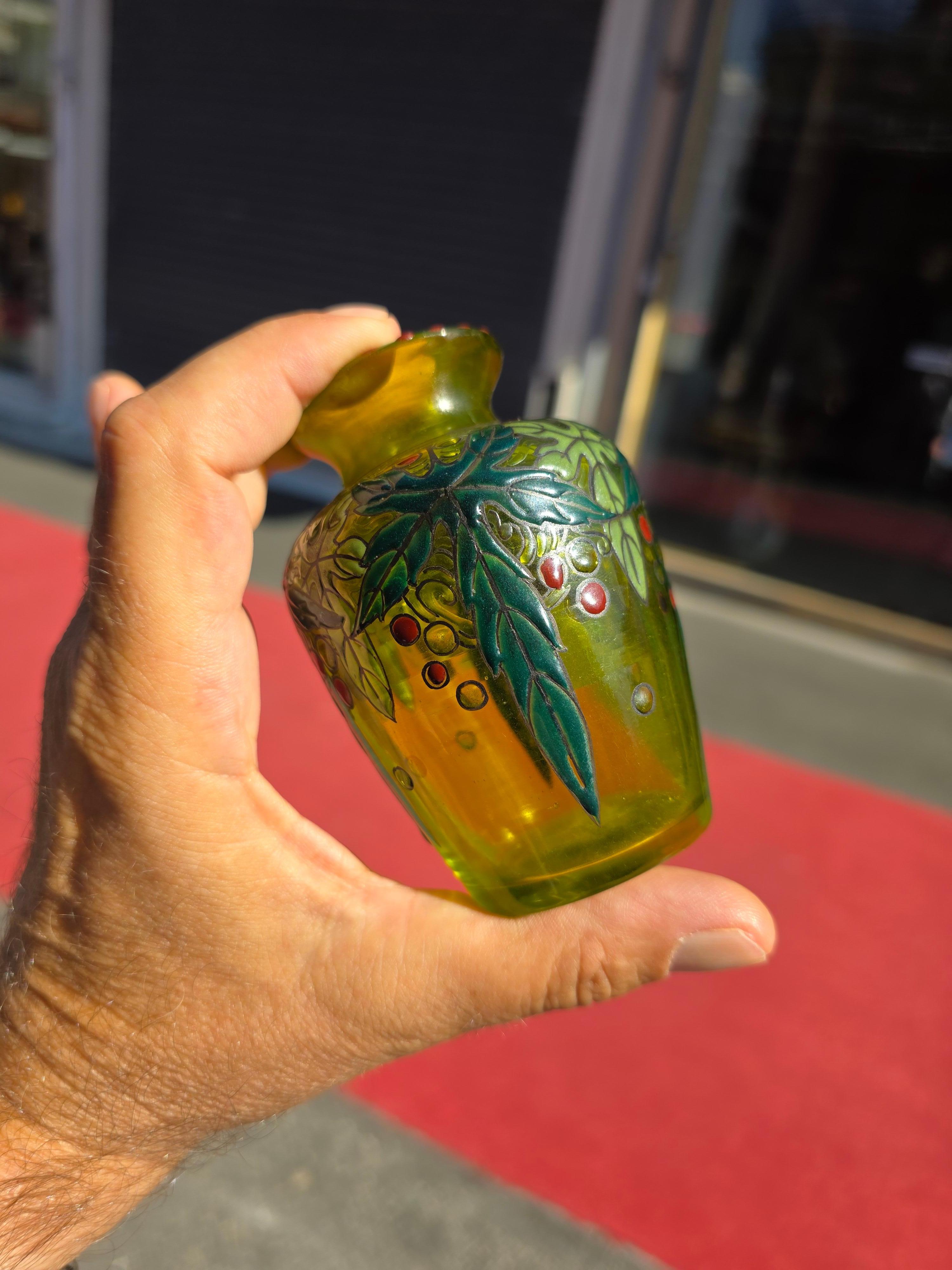 Émile Gallé (1846-1904) , Miniature Art Nouveau Glass Vase, circa 1895 For Sale 4