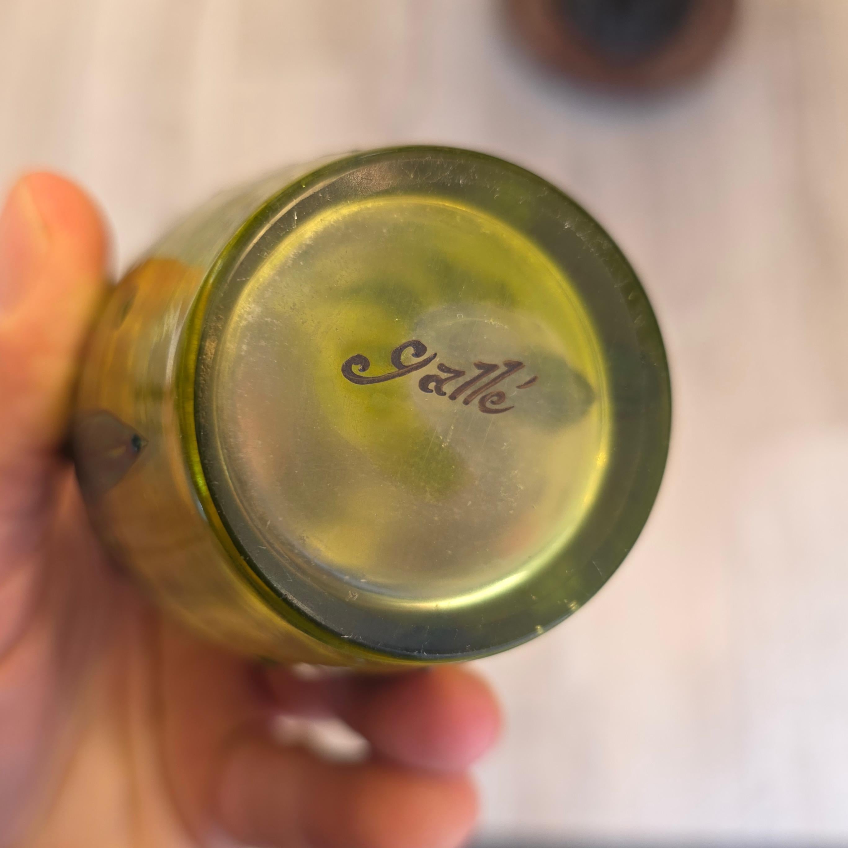 Émile Gallé (1846-1904) , Miniature Art Nouveau Glass Vase, circa 1895 For Sale 5