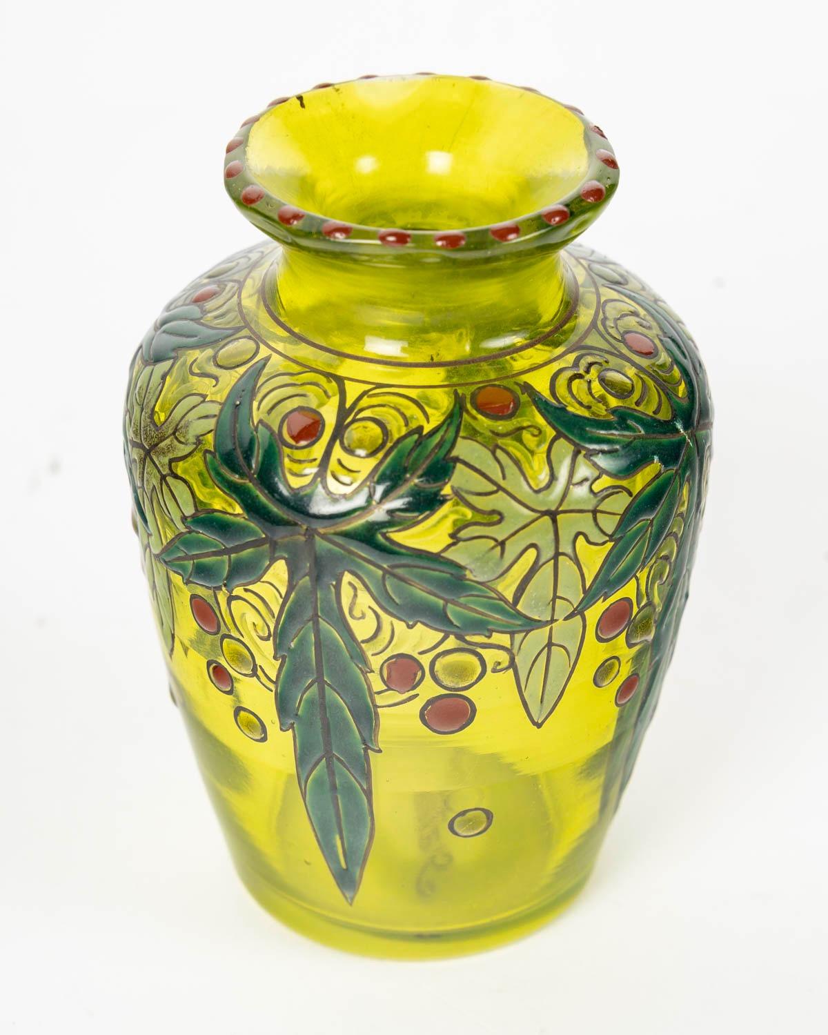 French Émile Gallé (1846-1904) , Miniature Art Nouveau Glass Vase, circa 1895 For Sale