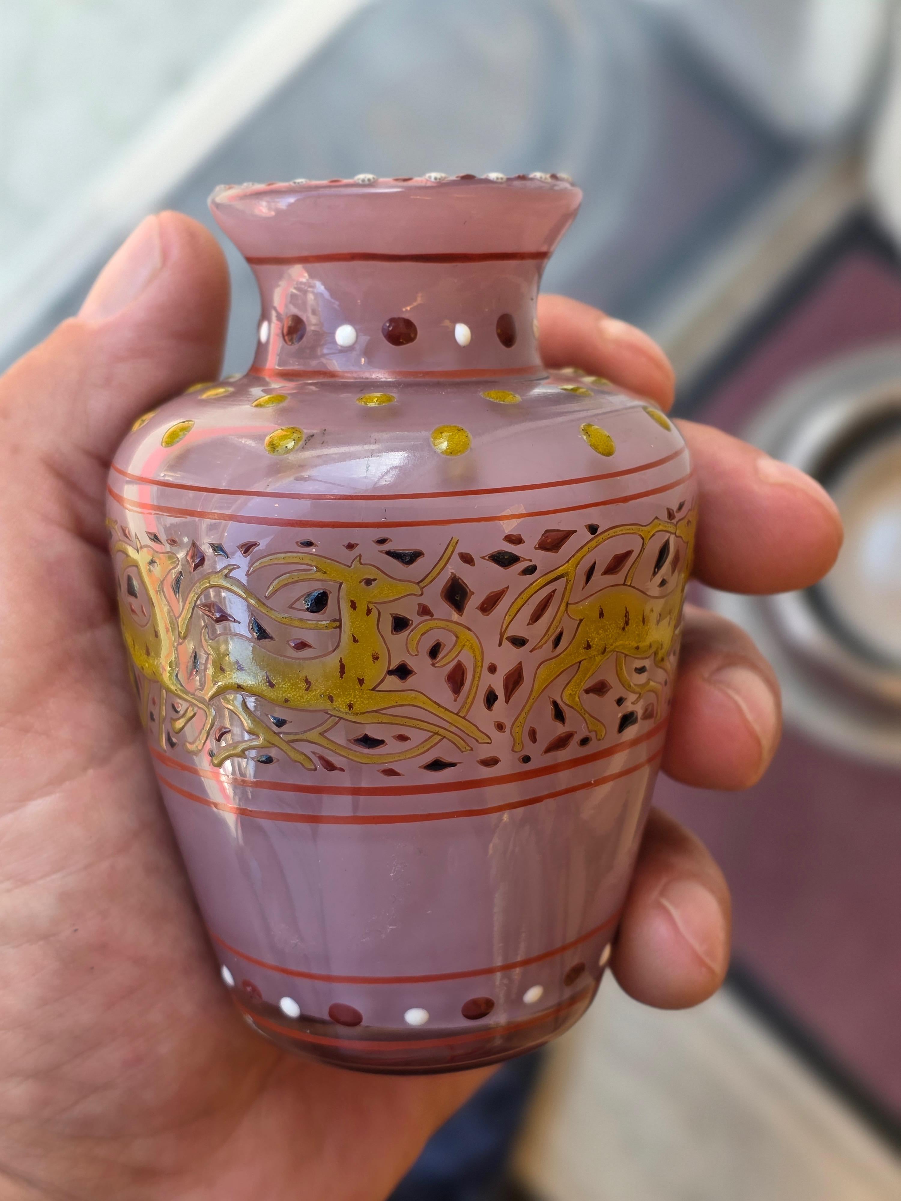 Smaltato Émile Gallé (1846-1904) , Vaso in vetro Art Nouveau in miniatura, circa 1895 in vendita