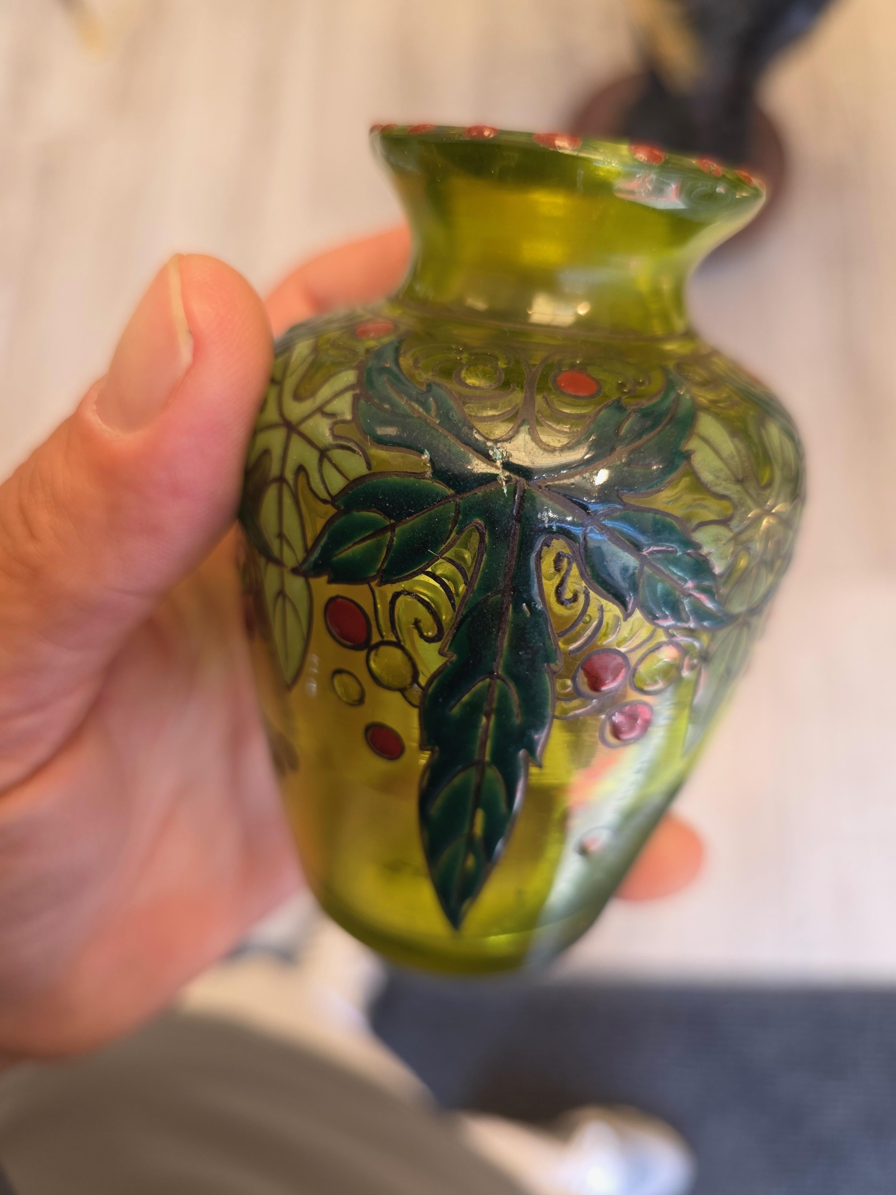 Émile Gallé (1846-1904) , Miniature Art Nouveau Glass Vase, circa 1895 For Sale 2
