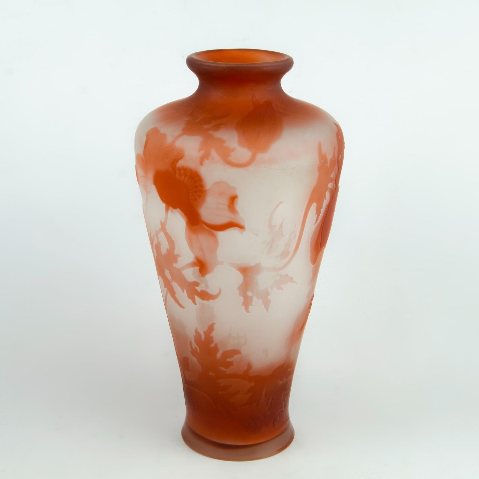 Art Nouveau Emile Galle (1846-1904) Nnancy Vase Balaustre For Sale