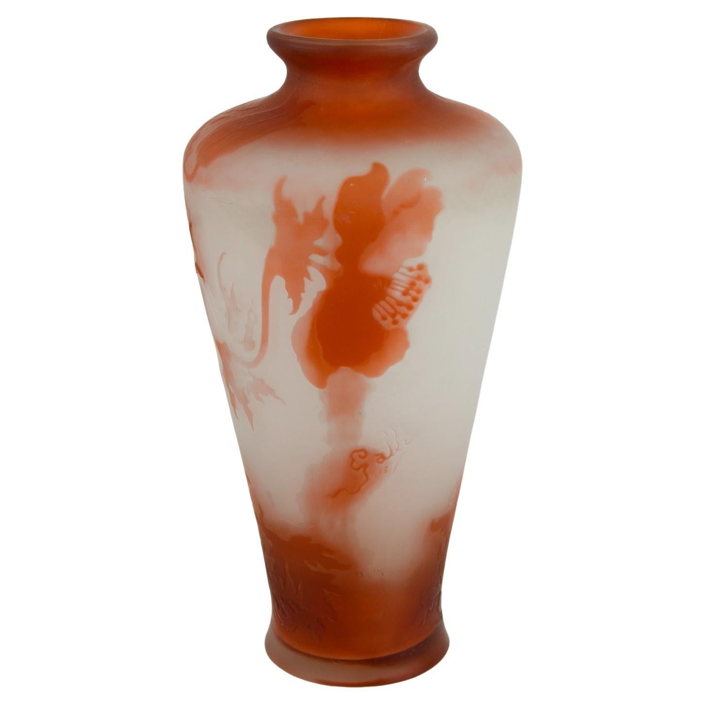 Emile Galle (1846-1904) Nnancy Vase Balaustre For Sale