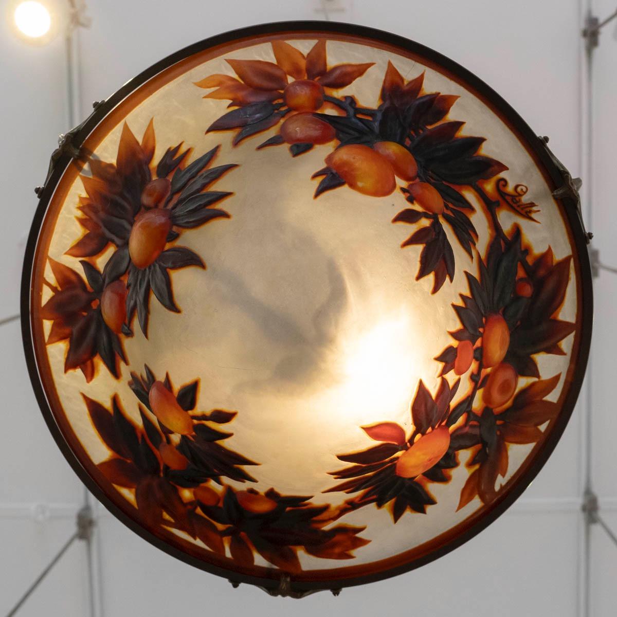 Émile Gallé (1846-1904) “Oranges” A Rare Art Nouveau Cameo Glass Ceiling Light 3
