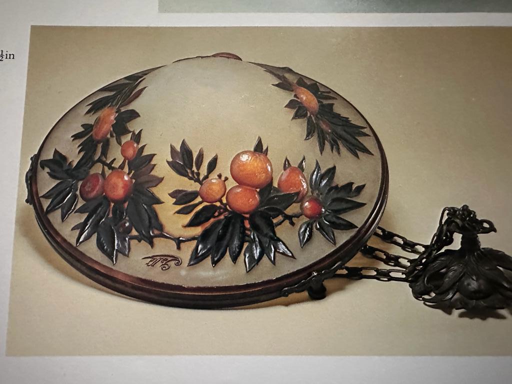 Émile Gallé (1846-1904) “Oranges” A Rare Art Nouveau Cameo Glass Ceiling Light 6