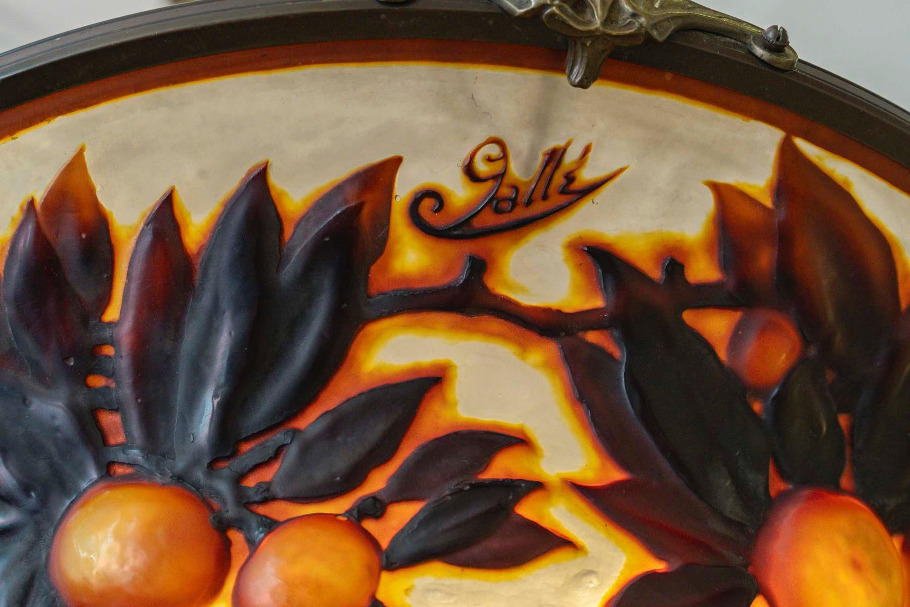 Émile Gallé (1846-1904) “Oranges” A Rare Art Nouveau Cameo Glass Ceiling Light 1