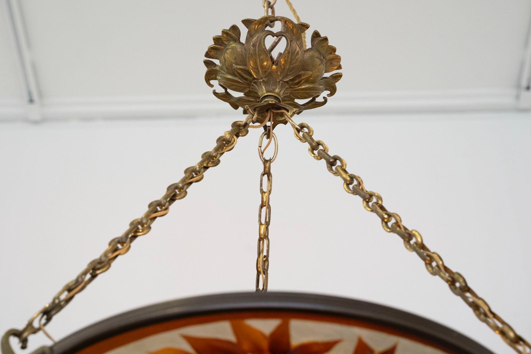 Émile Gallé (1846-1904) “Oranges” A Rare Art Nouveau Cameo Glass Ceiling Light 2