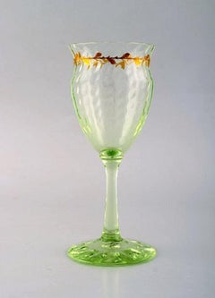 Emile Gallé, Six Early and Rare Wine Glasses and Carafe in Art Glass