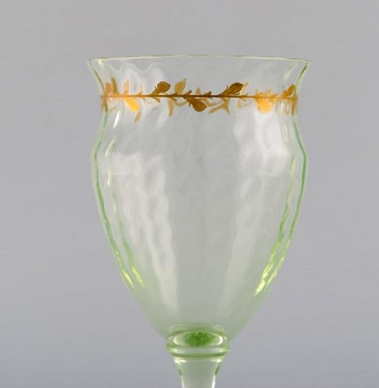 French Emile Gallé, Six Early and Rare Wine Glasses and Carafe in Art Glass For Sale