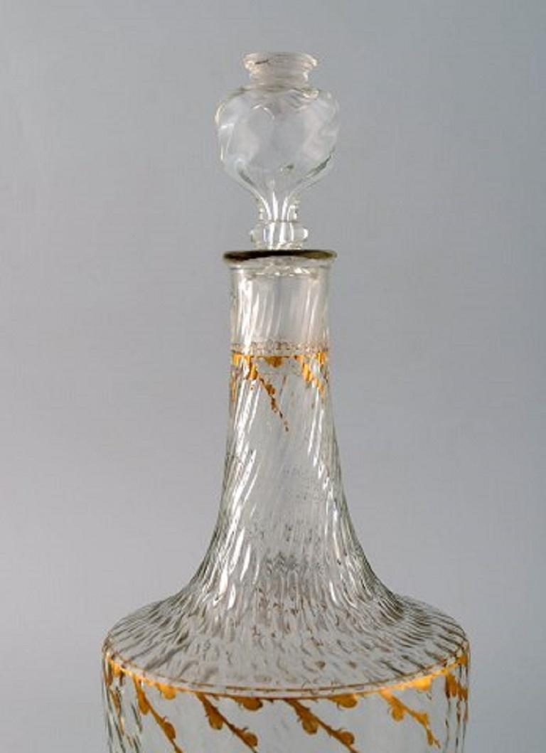 Emile Gallé, Six Early and Rare Wine Glasses and Carafe in Art Glass For Sale 2