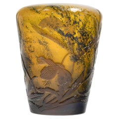 Émile Gallé (1846–1904) Vase with Botanical Decoration and Metallic Inclusions