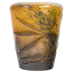 Émile Gallé (1846–1904) Vase with Botanical Decoration and Metallic Inclusions