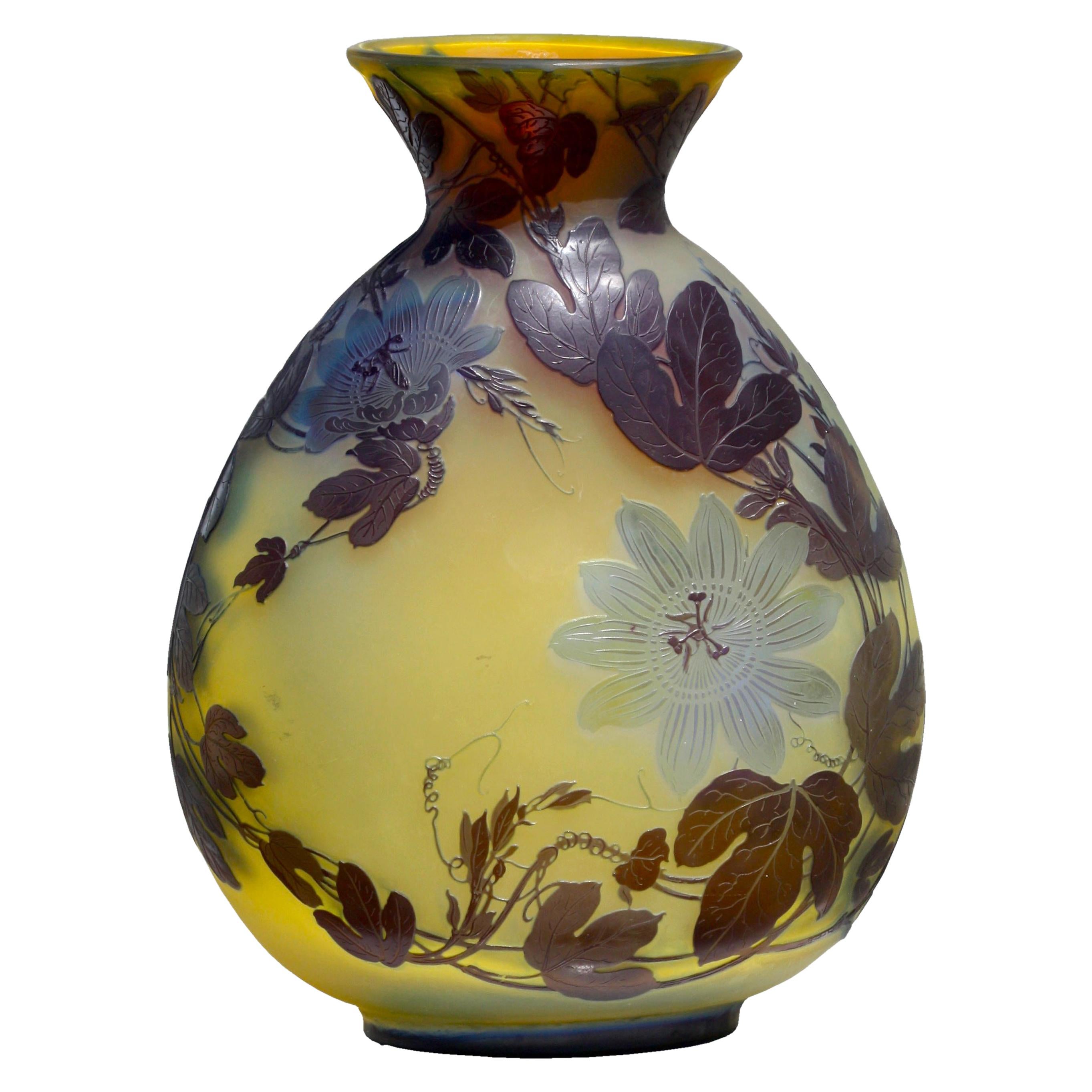 Émile Gallé an Impressive Gallé Cameo Glass Vase, circa 1900