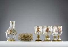 Émile Gallé, Aperitif Service "Larmes" (Tears) Model, France Late 1800s